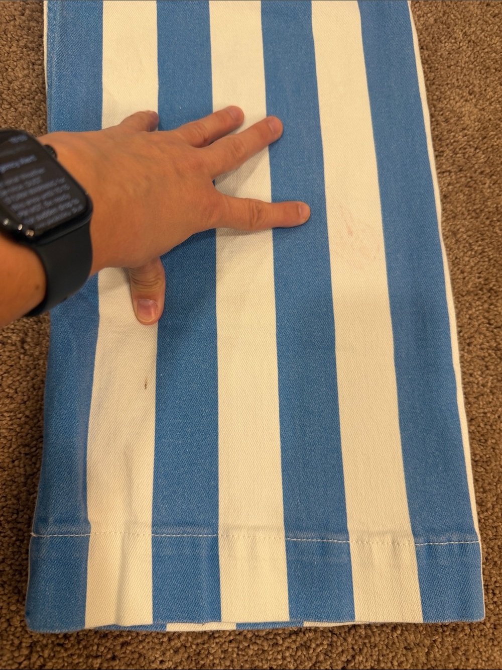 Anthropologie Colette Blue and White Striped Wide-Leg Jeans - Picture 2 of 6